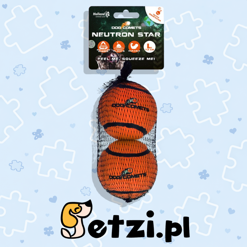 DOG COMETS NEUTRON STAR TENNISBAL MET PIEPER L ORANJE 2ST