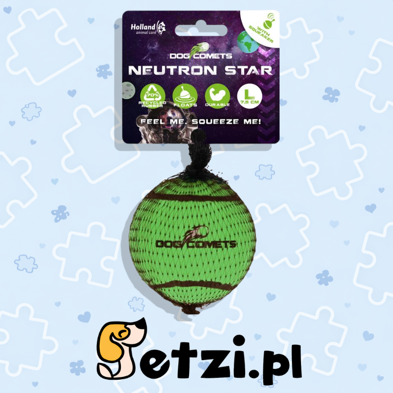 DOG COMETS NEUTRON STAR TENNISBAL MET PIEPER L GROEN 1ST