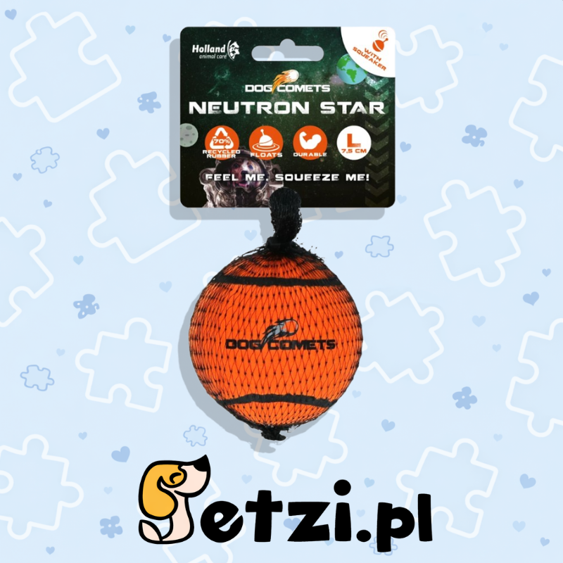 DOG COMETS NEUTRON STAR ORANGE 1PC WITH SQUEAKER