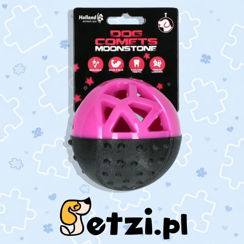 DOG COMETS MOONSTONE TREAT BALL ROUND PINK