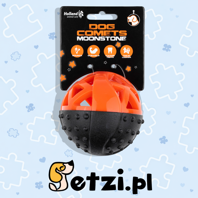 DOG COMETS MOONSTONE TREAT BALL ROUND ORANGE