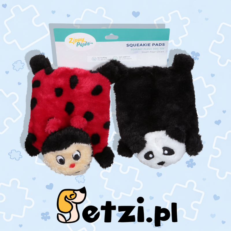 ZIPPY PAWS SQUEAKIE PADS 2 PACK LADYBUG PANDA