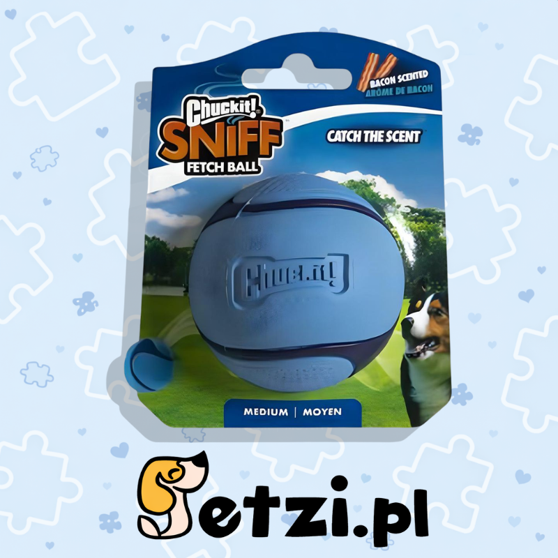 CHUCKIT SNIFF FETCH BALL BACON MD 1-PACK