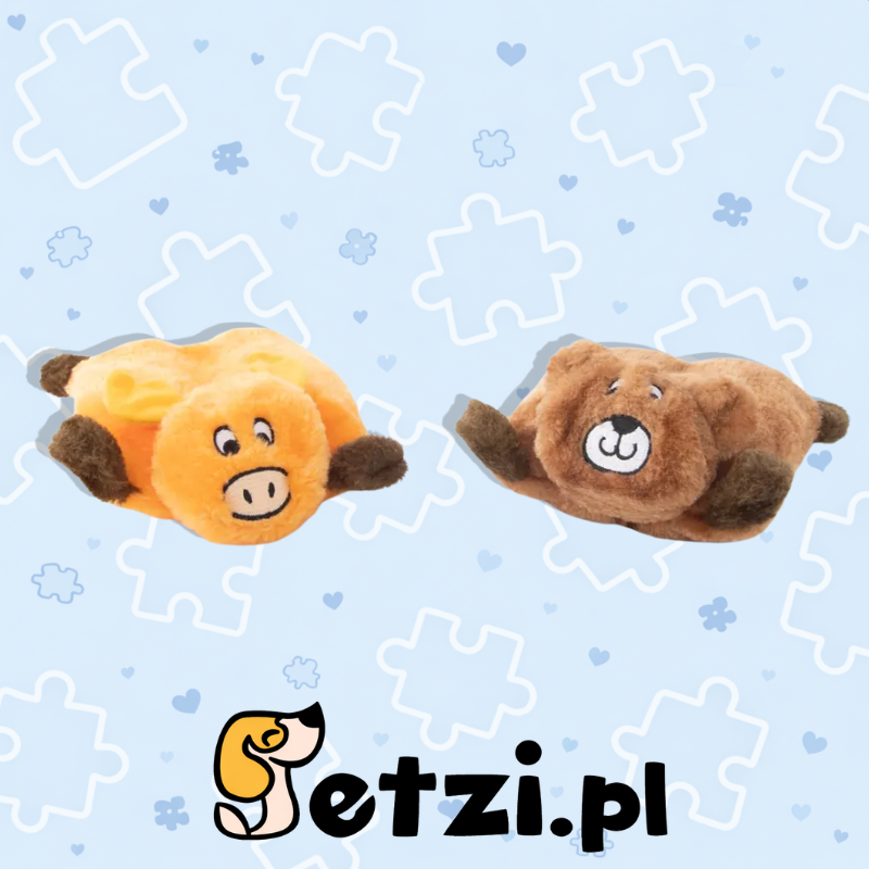 ZIPPY PAWS SQUEAKIE PADS 2 PACK BEAR MOOSE