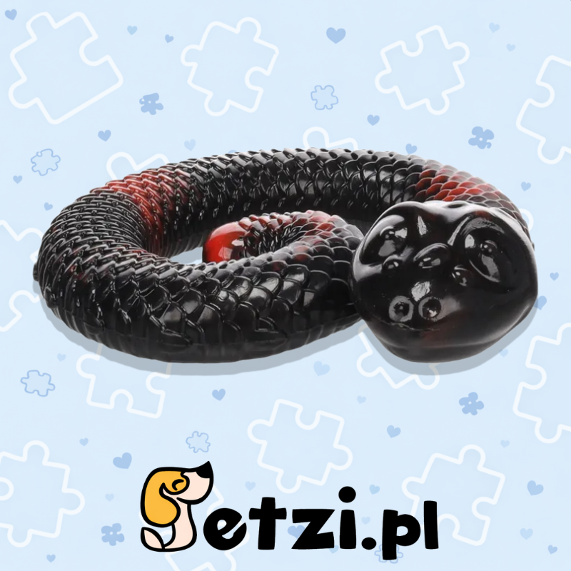 FLAMINGO TOY SNEAKY SNAKE COILED RED/BLACK 17X16,2X4,3CM