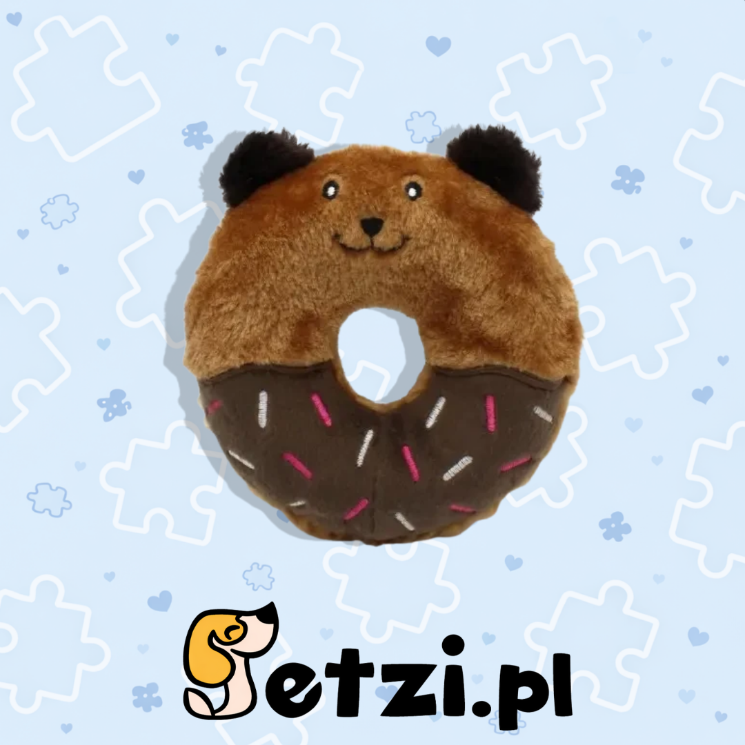ZIPPYPAWS PLUSZOWY DONUT MIŚ – UROCZA, PISZCZĄCA ZABAWKA DLA PSA