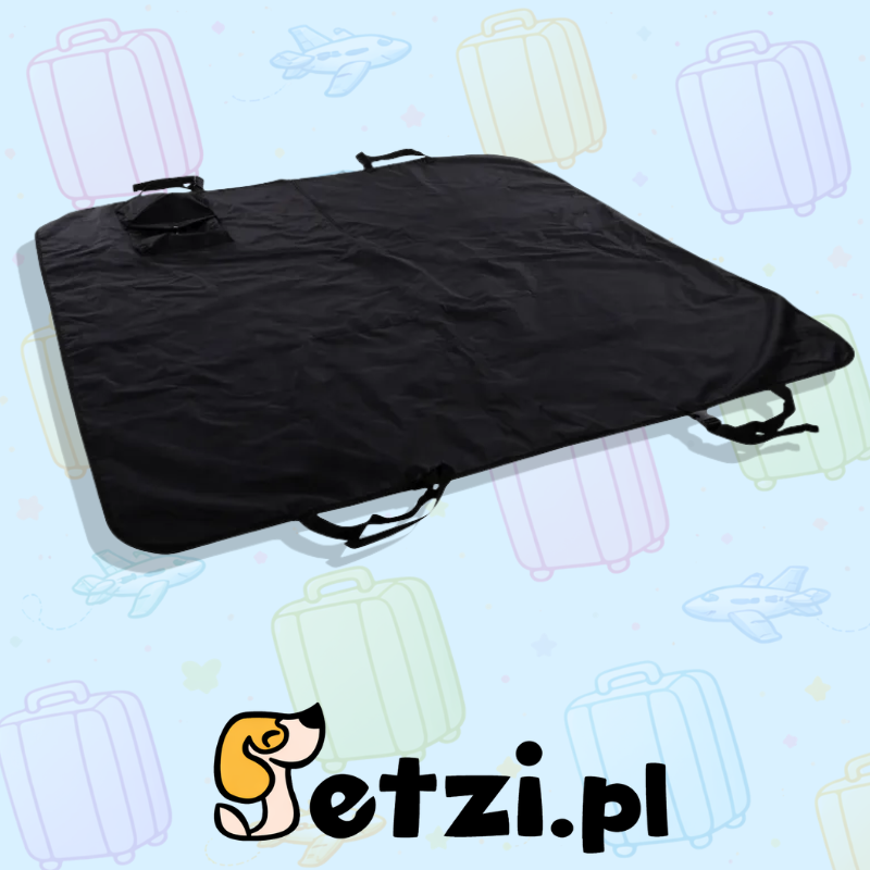 FLAMINGO CAR SEAT COVER DEX CAN BE SPLIT IN TWO HAMMOCK MODEL BACK SEAT BLACK