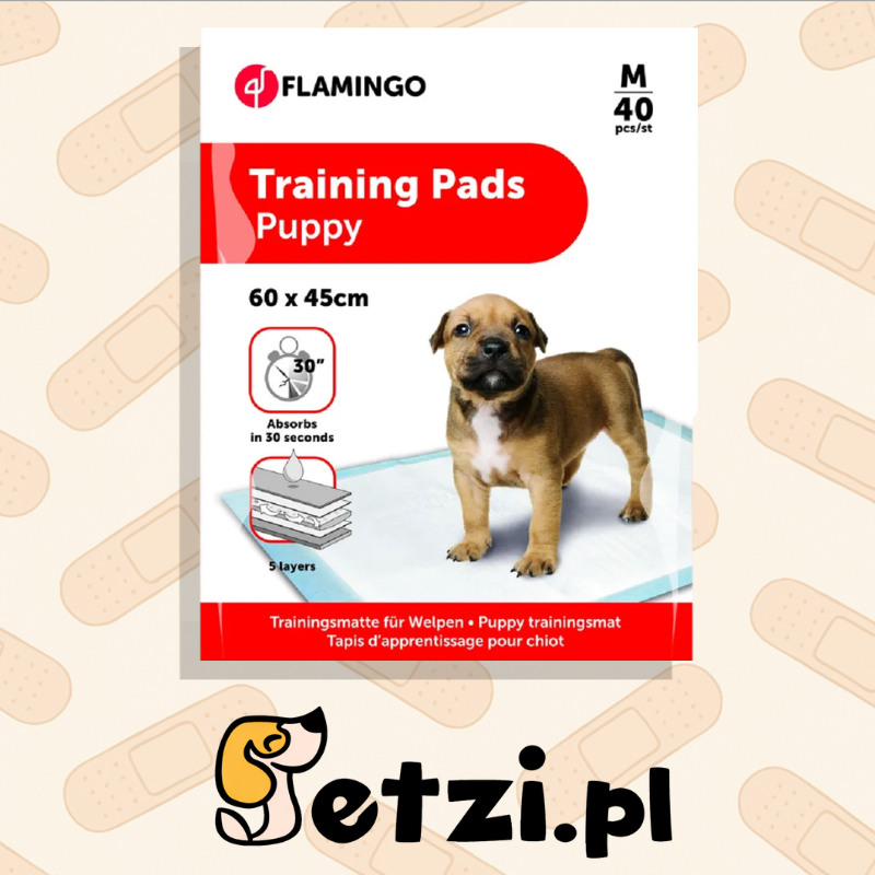 FLAMINGO TRAINING PAD BAMBOO PADU M 60X45CM 40PCS