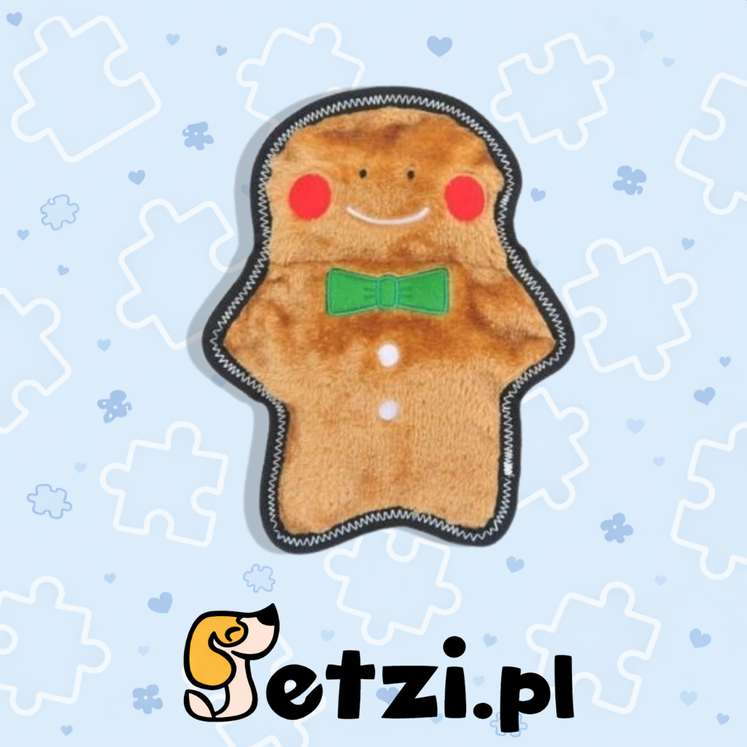 ZIPPYPAWS PLUSZOWY PAN PIERNICZEK – ŚWIĄTECZNA, PISZCZĄCA ZABAWKA DLA PSA