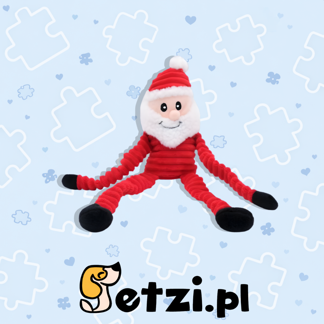 ZIPPYPAWS PLUSZOWY WZMACNIANY MIKOŁAJ – TRWAŁA, PISZCZĄCA ZABAWKA DLA PSA