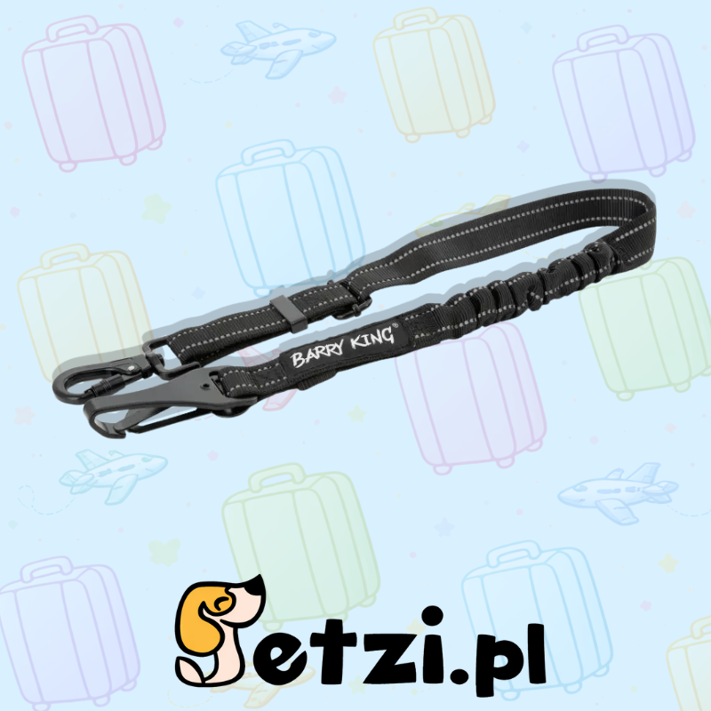 BARRY KING PAS SAMOCHODOWY Z AMORTYZATOREM, CZARNY