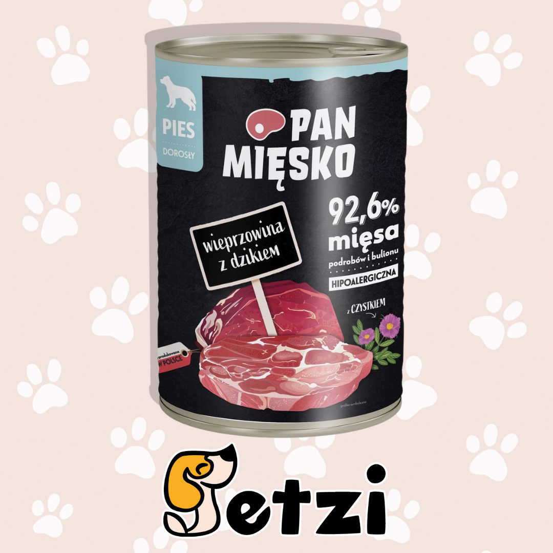 PAN MIĘSKO KARMA MOKRA DLA PSA - RÓŻNE RODZAJE