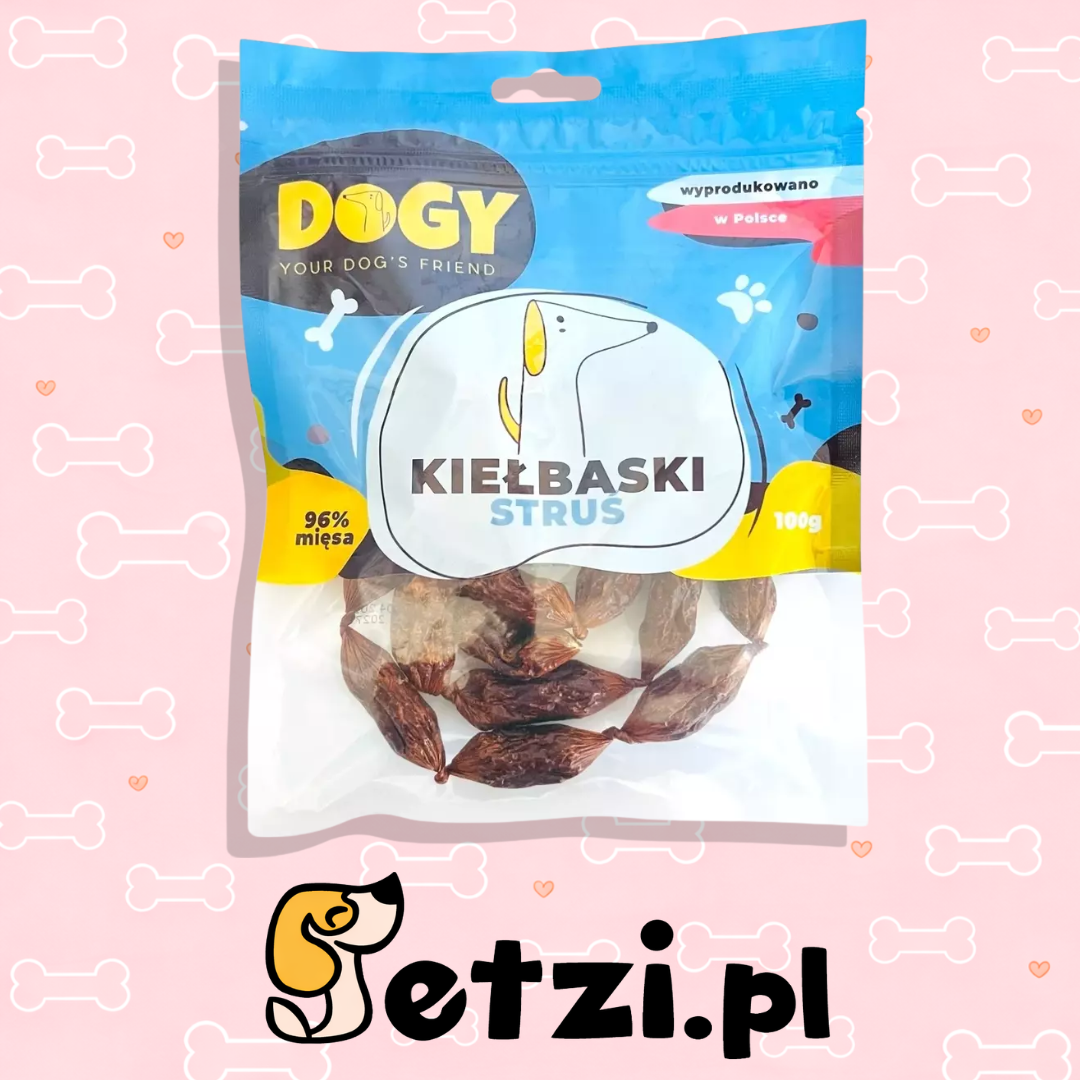 DOGY KIEŁBASKI ZE STRUSIA 100G