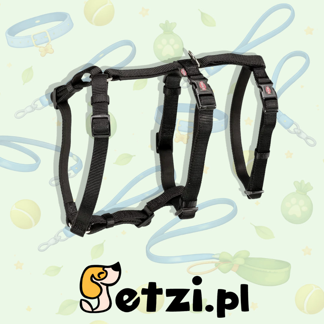TRIXIE SZELKI STAY ANTYUCIECZKOWE S–M: 40–65 CM/15 MM, CZARNE