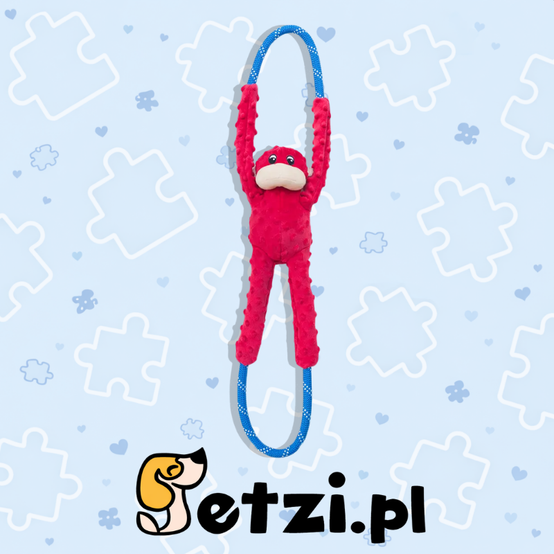 ZIPPY PAWS MONKEY ROPE TUGZ RED