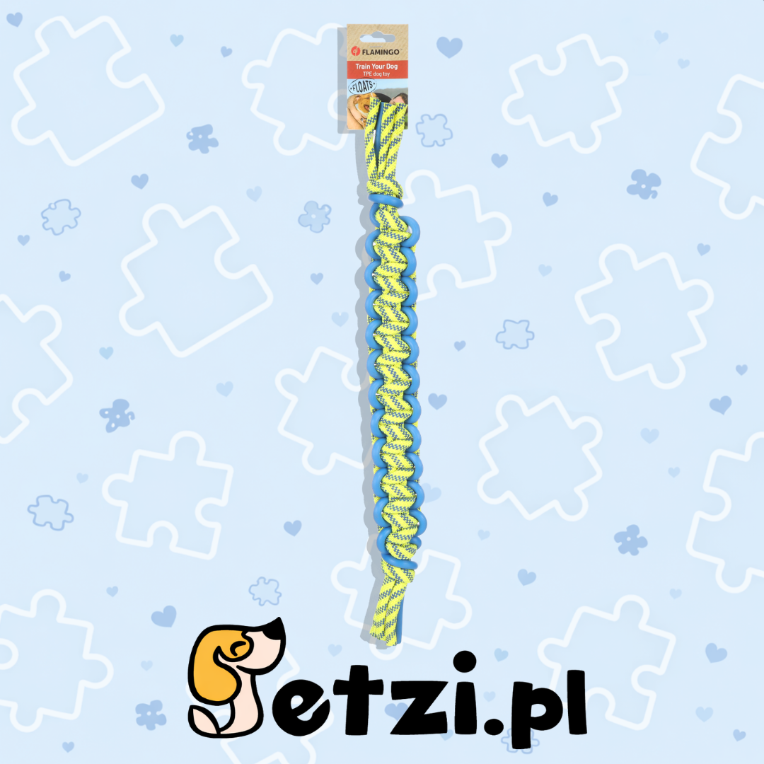 FLAMINGO DT TOFLA PULL ROPE BLUE/YELLOW L 55X5X4CM