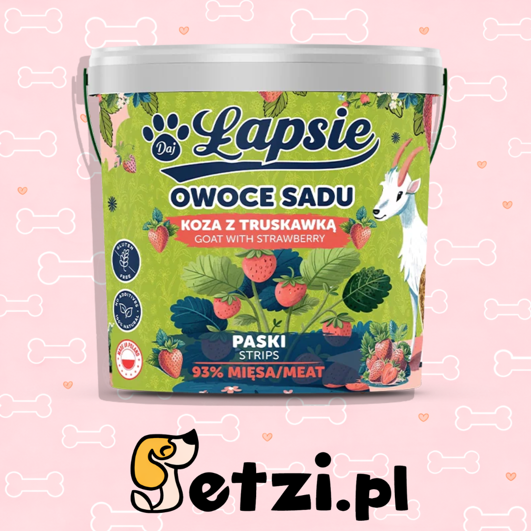 ŁAPSIE PASKI OWOCE SADU KOZA Z TRUSKAWKĄ 400G
