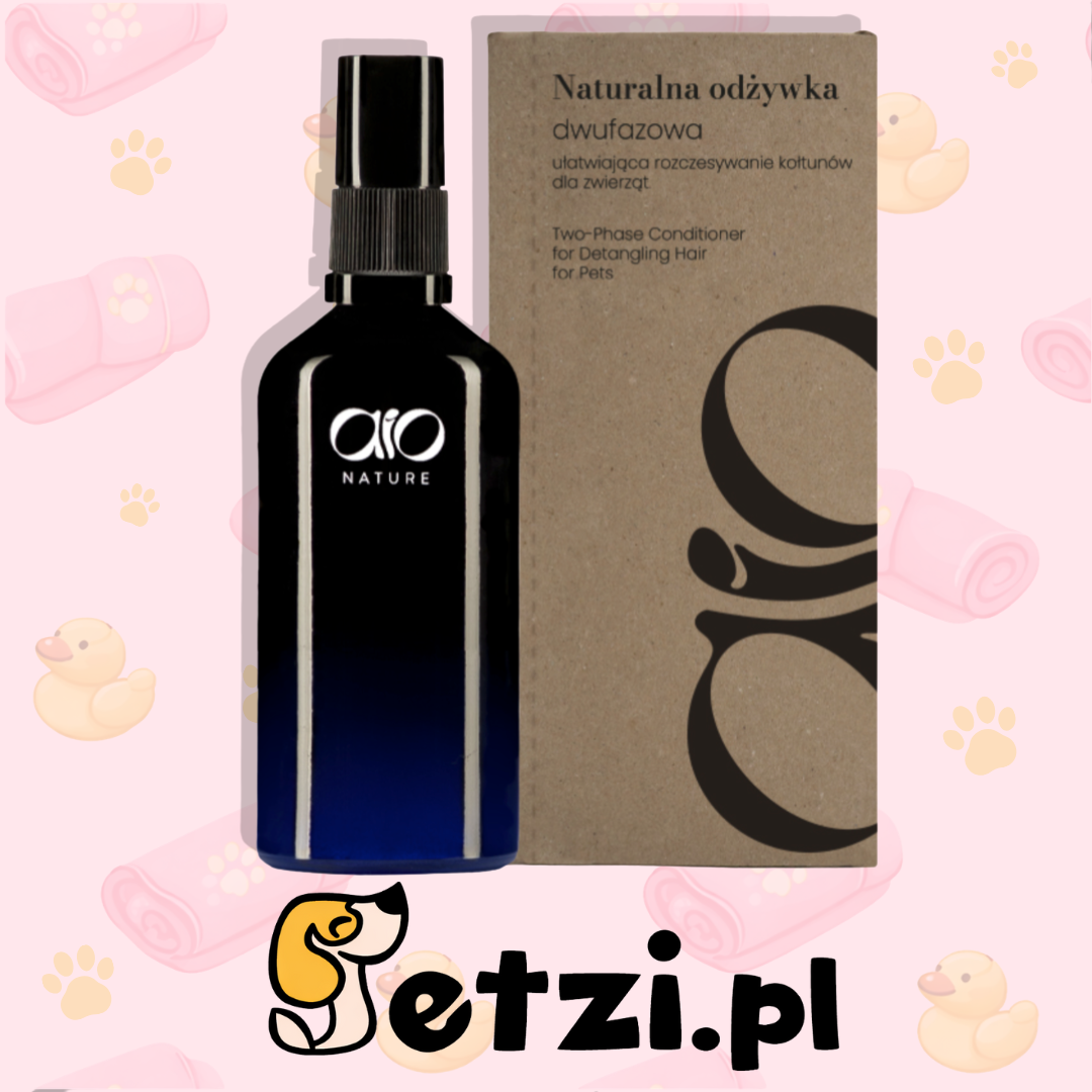 AIO NATURALNA ODŻYWKA DWUFAZOWA UŁATWIAJĄCA ROZCZESYWANIE KOŁTUNÓW DLA ZWIERZĄT 100ML