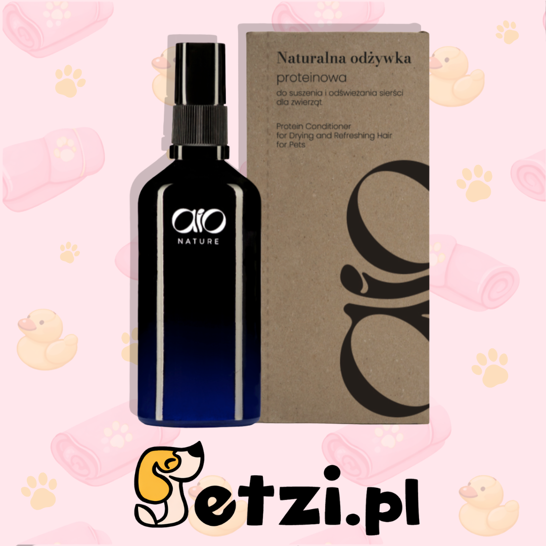 AIO NATURALNA ODŻYWKA PROTEINOWA DO SUSZENIA I ODŚWIEŻANIA SIERŚCI DLA ZWIERZĄT 100ML