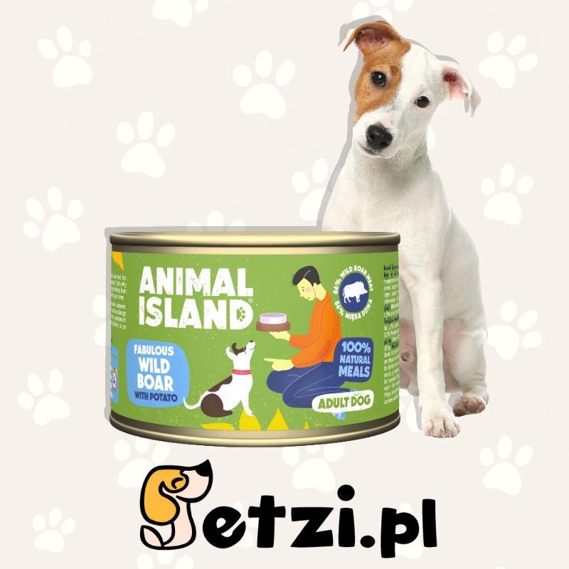 ANIMAL ISLAND MOKRA KARMA DLA PSA DZICZYZNA Z ZIEMNIAKAMI 410G