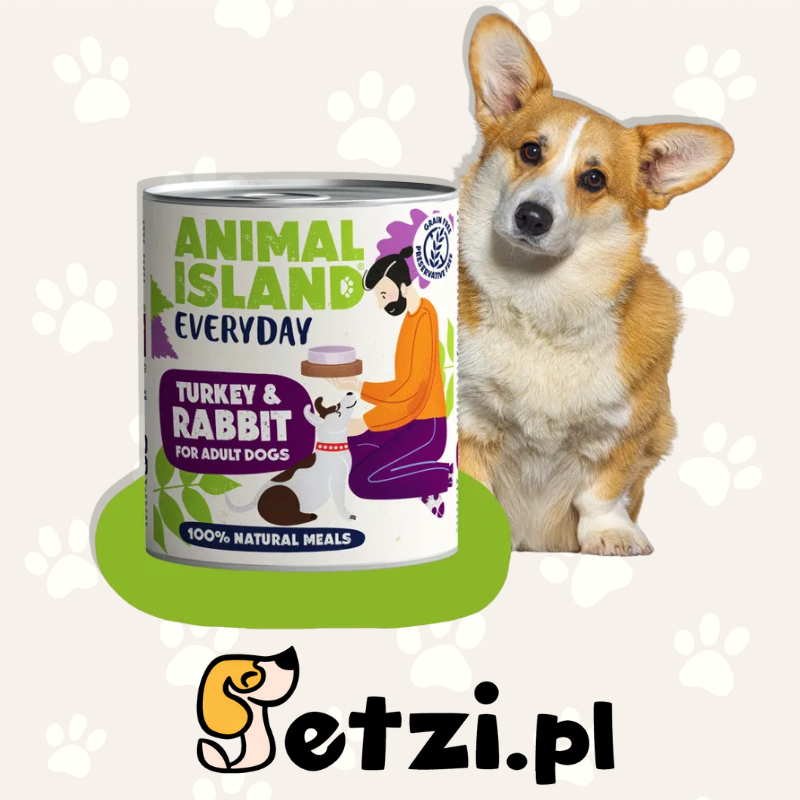 ANIMAL ISLAND MOKRA KARMA DLA PSA EVERYDAY INDYK KRÓLIK 800G