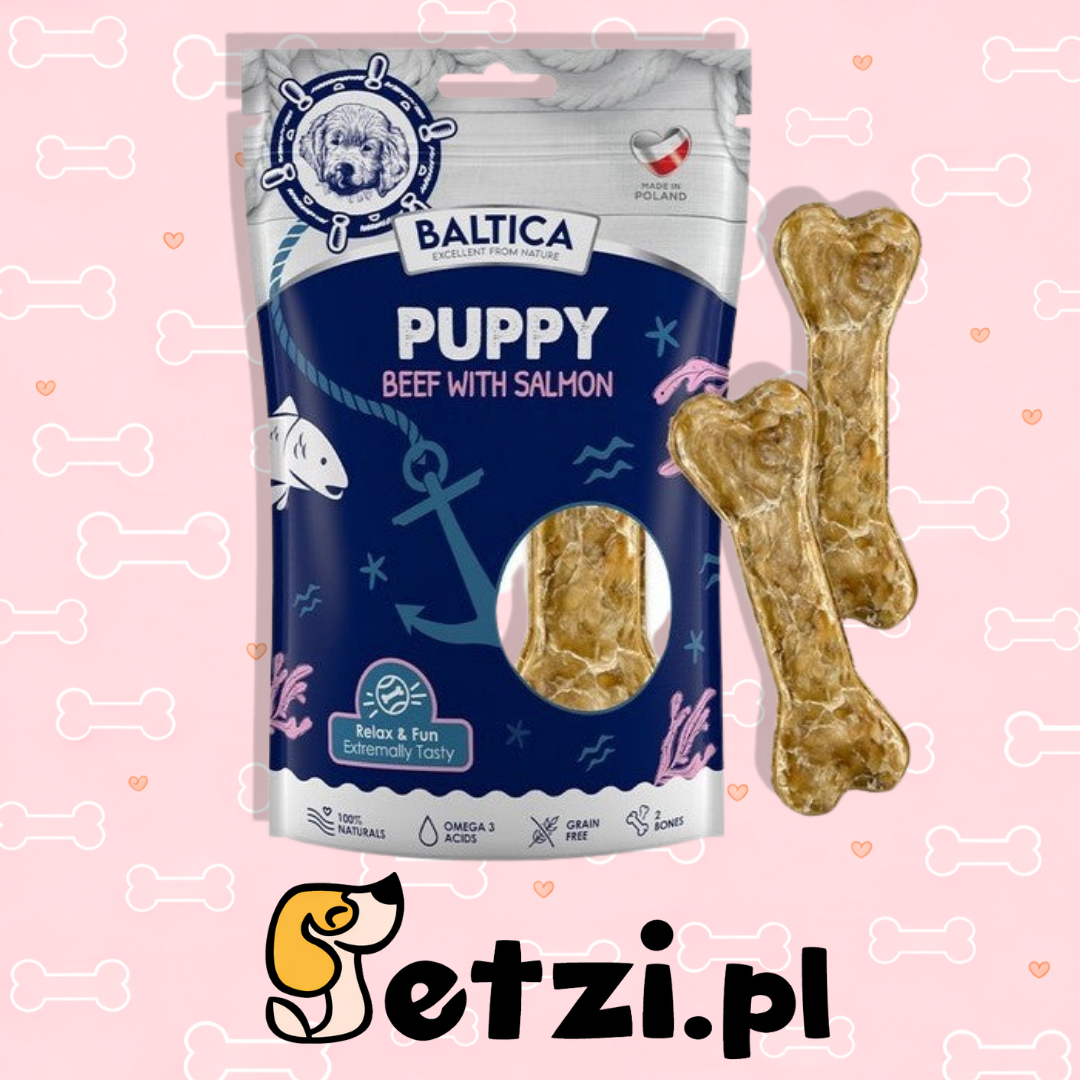 BALTICA EXCELLENT GRYZAK DLA PSA KOŚCI PUPPY BEEF & SALMON 2SZT