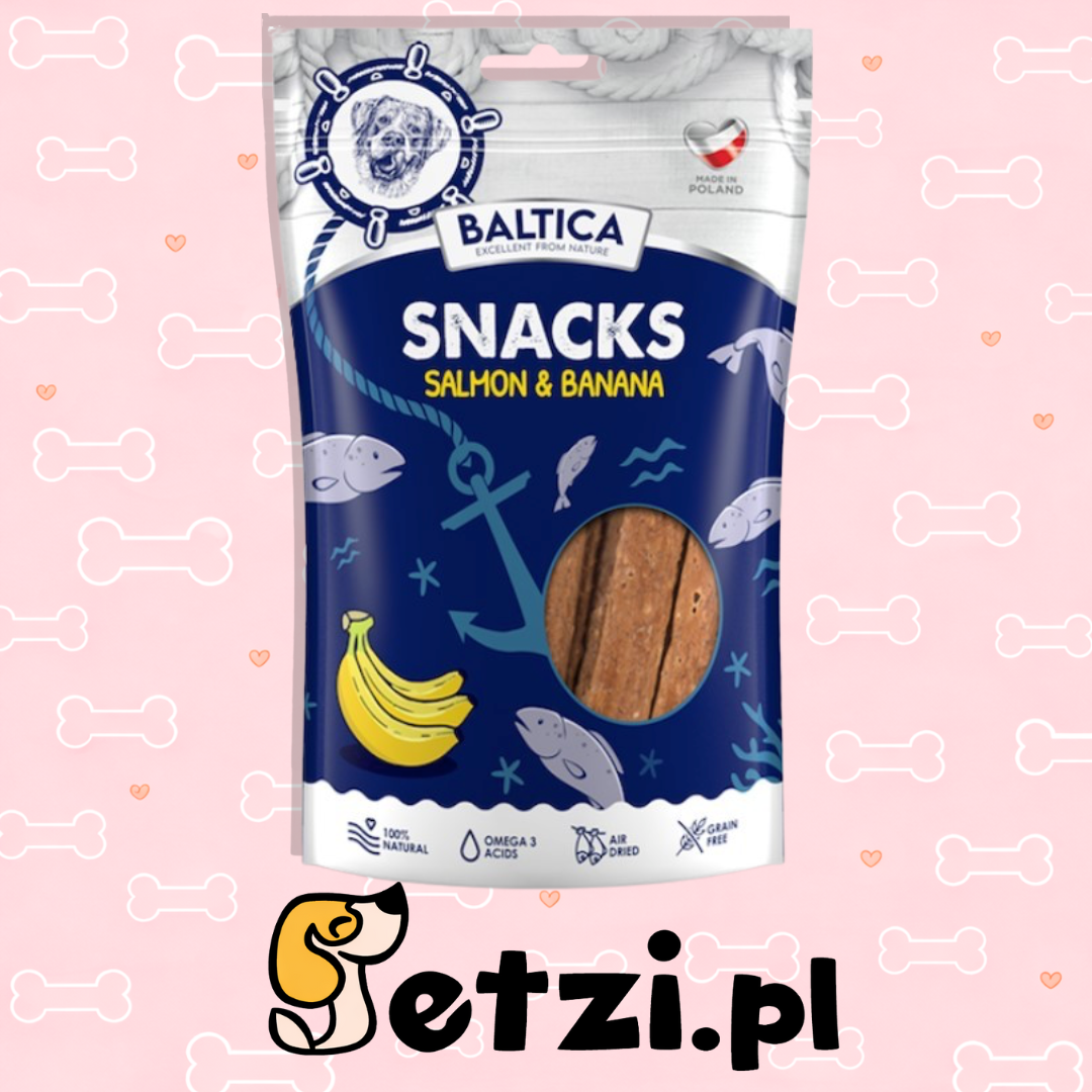 BALTICA EXCELLENT PRZYSMAKI DLA PSA SNACKS SALMON & BANANA 80G