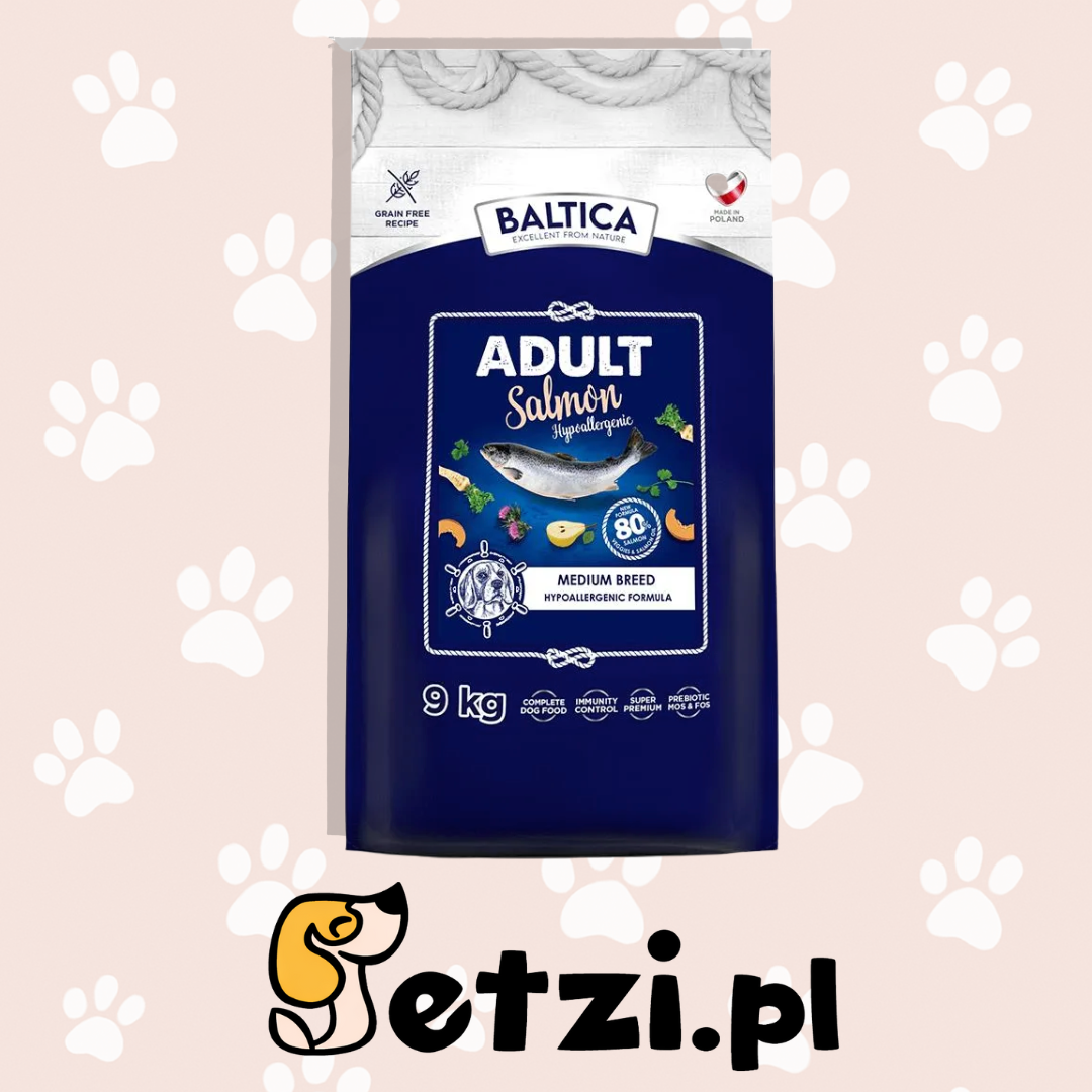 BALTICA HIPOALERGICZNA SZCZENIAK SUCHA KARMA DLA PSA SALMON M/L 9KG