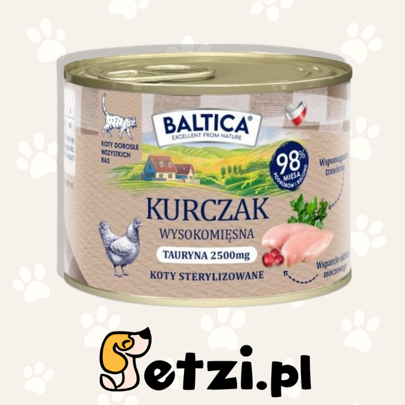 BALTICA MOKRA KARMA DLA KOTA KURCZAK 185G