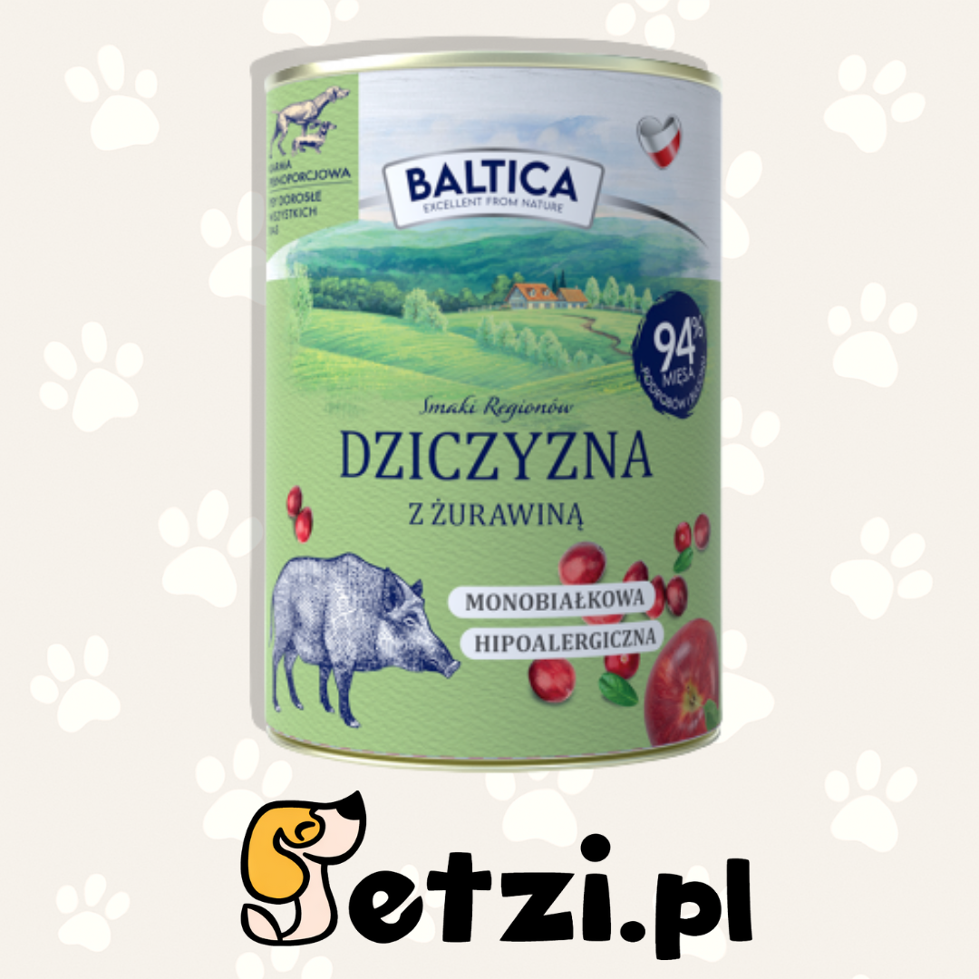 BALTICA SMAKI REGIONÓW KARMA MOKRA DZICZYZNA Z ŻURAWINĄ 400G