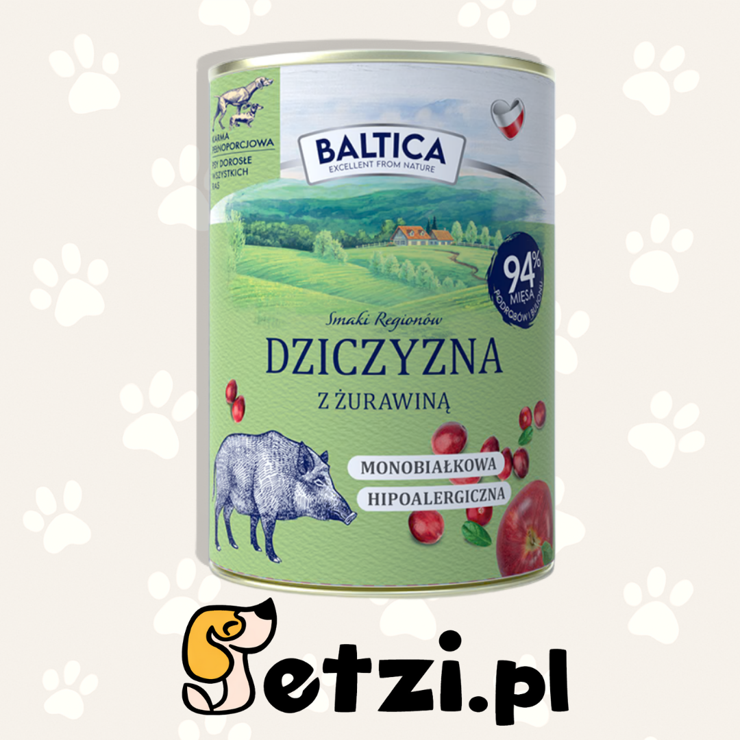 BALTICA SMAKI REGIONÓW MOKRA KARMA DLA PSA DZICZYZNA Z ŻURAWINĄ 400G