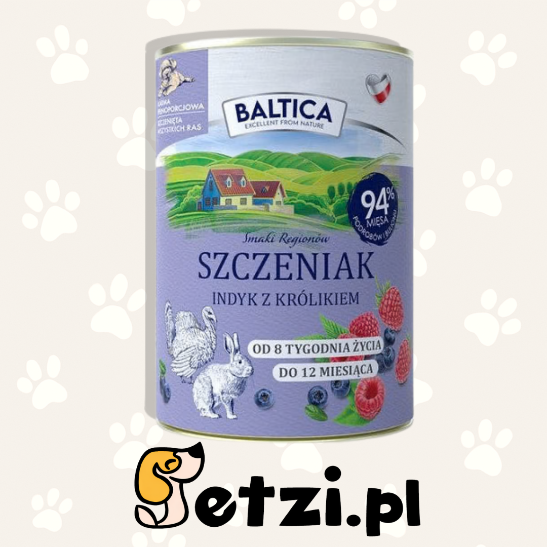 BALTICA SMAKI REGIONÓW MOKRA KARMA DLA PSA JUNIOR INDYK Z KRÓLIKIEM 400G