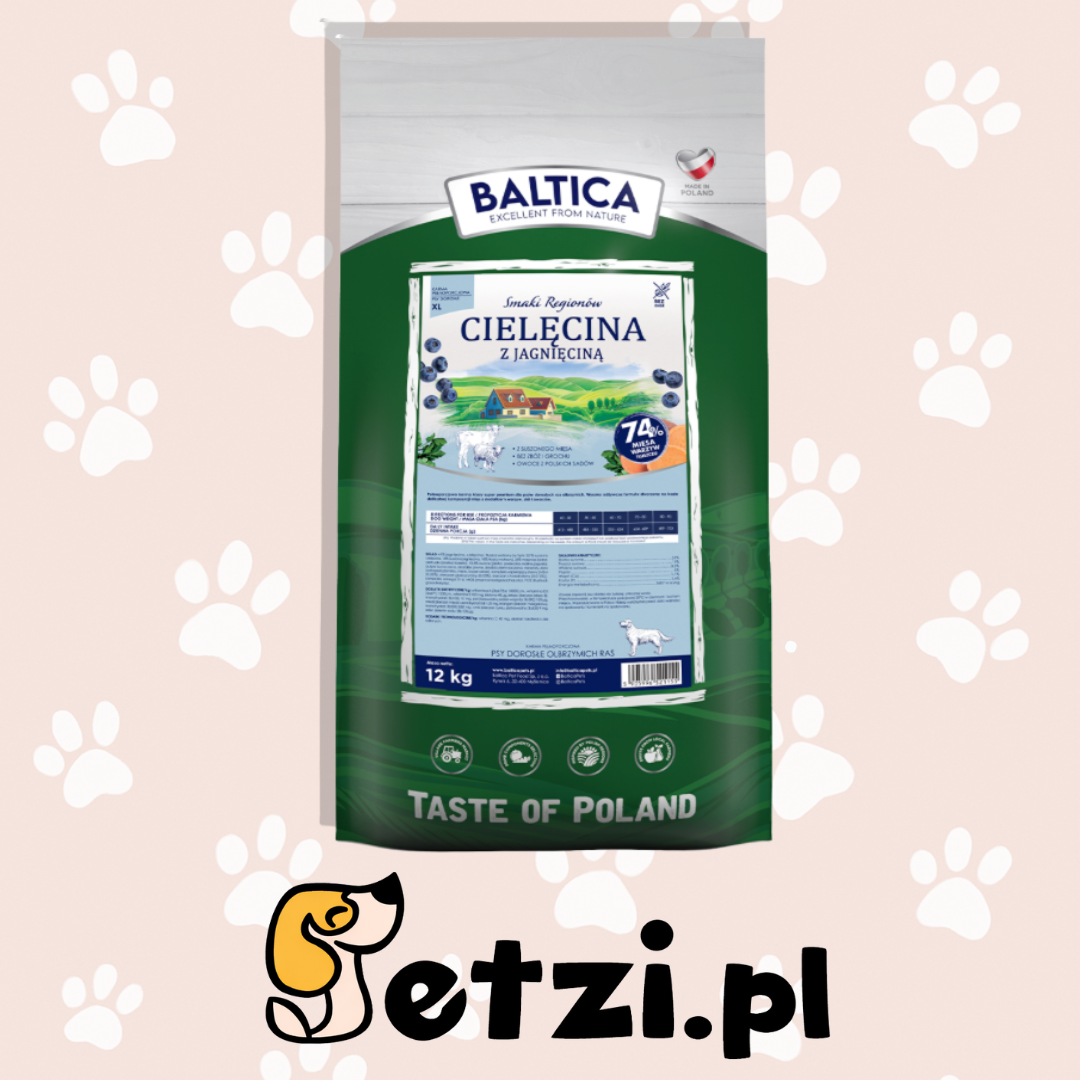 BALTICA SMAKI REGIONÓW SUCHA KARMA DLA PSA CIELĘCINA Z JAGNIĘCINĄ XL 12KG