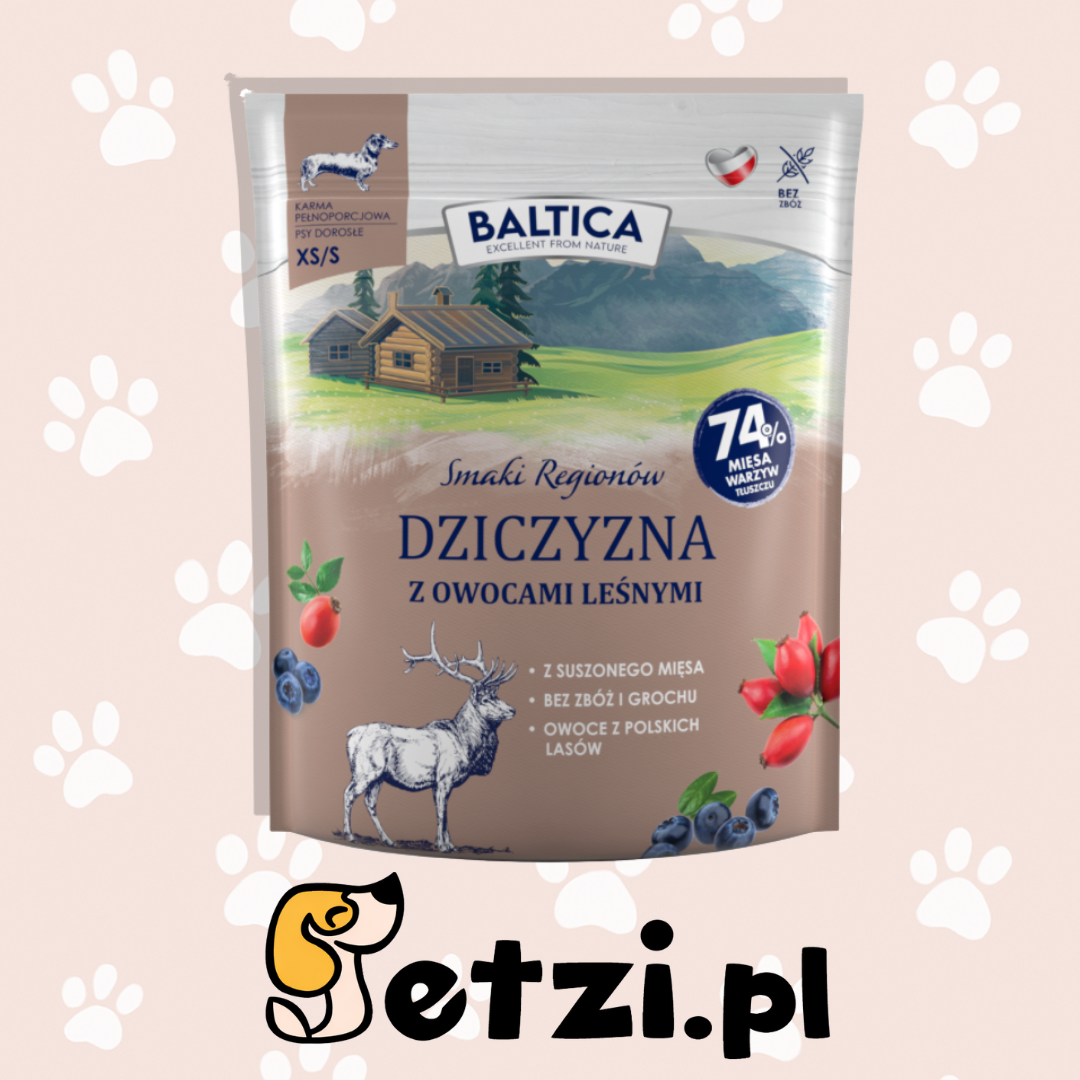 BALTICA SMAKI REGIONÓW SUCHA KARMA DLA PSA DZICZYZNA Z OWOCAMI LEŚNYMI XS/S 1KG
