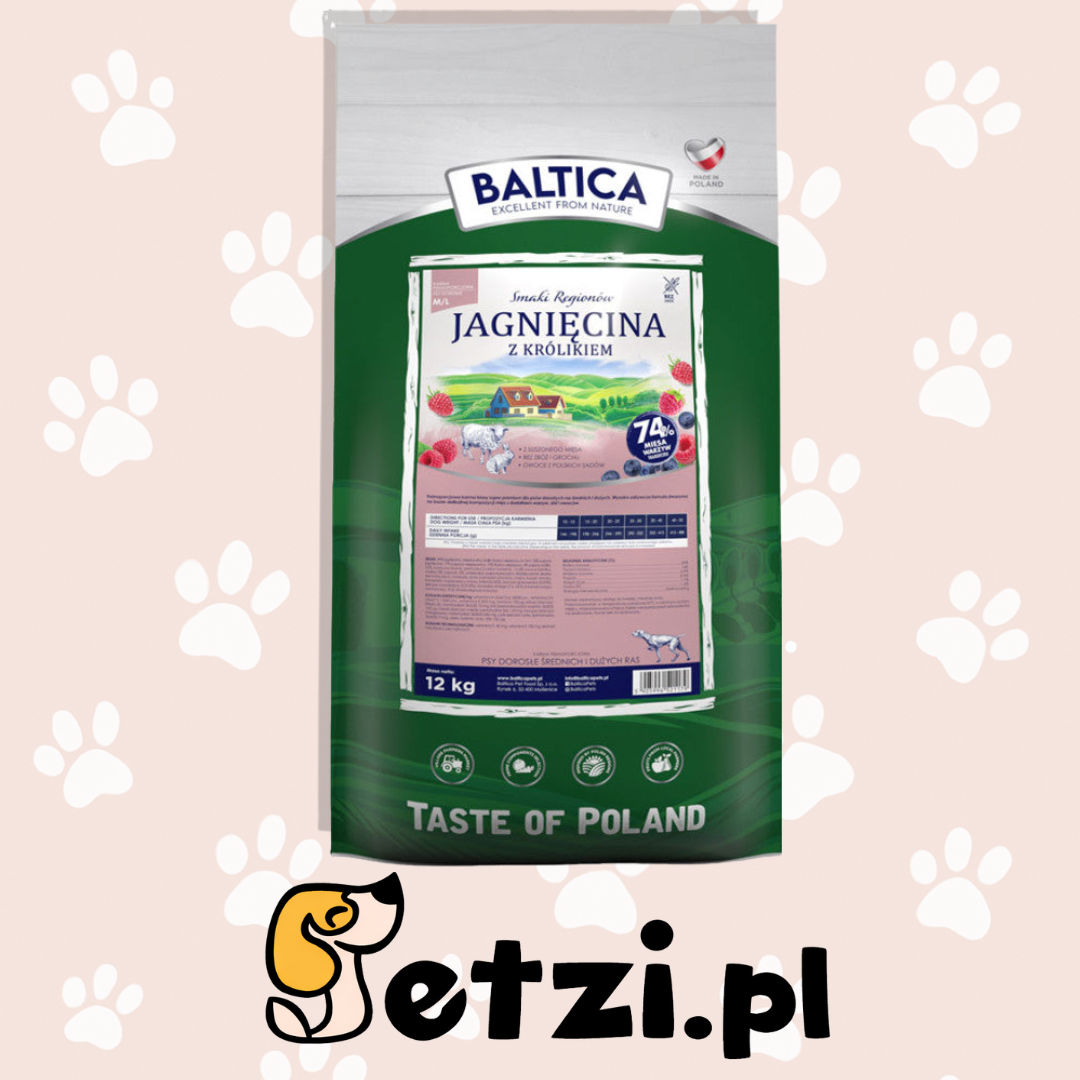 BALTICA SMAKI REGIONÓW SUCHA KARMA DLA PSA JAGNIĘCINA Z KRÓLIKIEM M/L 9KG