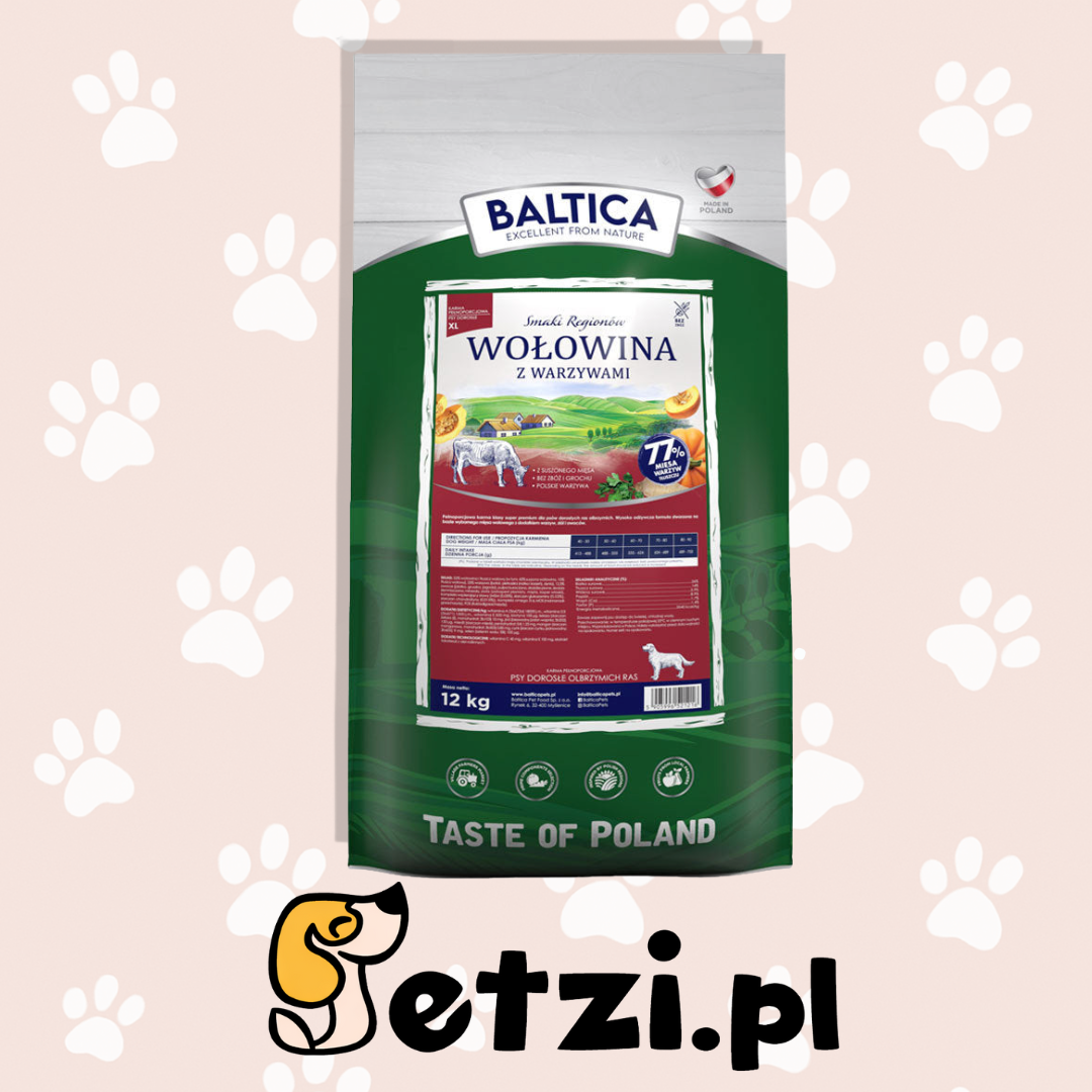 BALTICA SMAKI REGIONÓW SUCHA KARMA DLA PSA WOŁOWINA Z WARZYWAMI XL 12KG