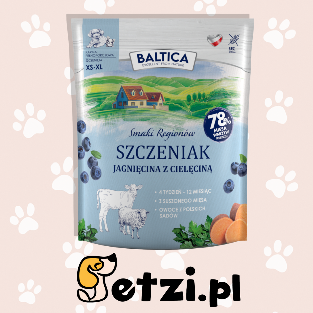 BALTICA SMAKI REGIONÓW SZCZENIAK SUCHA KARMA DLA PSA JAGNIĘCINA Z CIELĘCINĄ 1KG