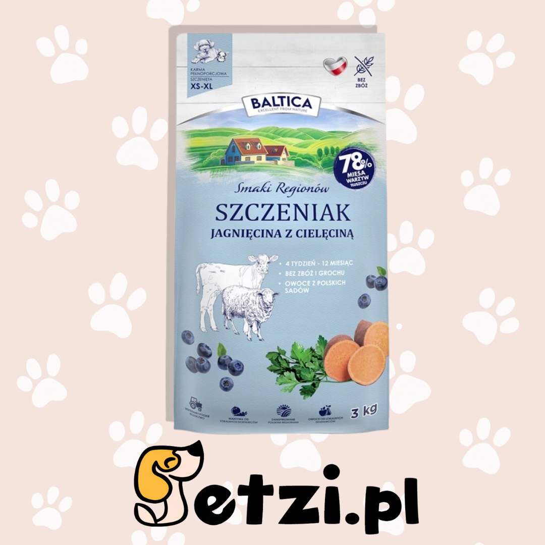 BALTICA SMAKI REGIONÓW SZCZENIAK SUCHA KARMA DLA PSA JAGNIĘCINA Z CIELĘCINĄ 3KG