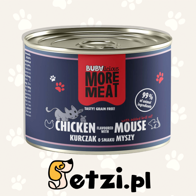 BUBALICIOUS MOKRA KARMA DLA KOTA 185G KURCZAK O SMAKU MYSZY