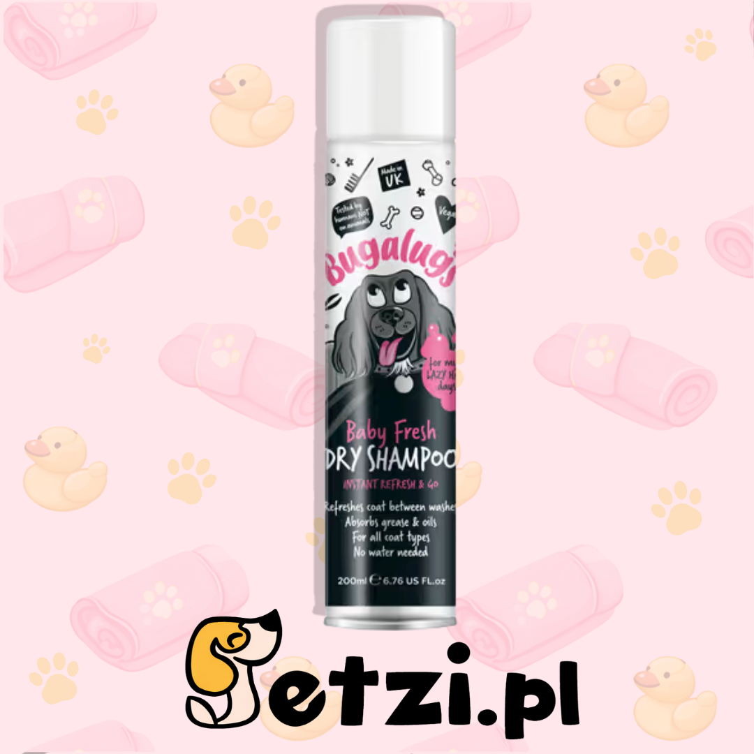 BUGALUGS BABY FRESH DRY SHAMPOO 200ML - WEGAŃSKI SUCHY SZAMPON DLA PSA