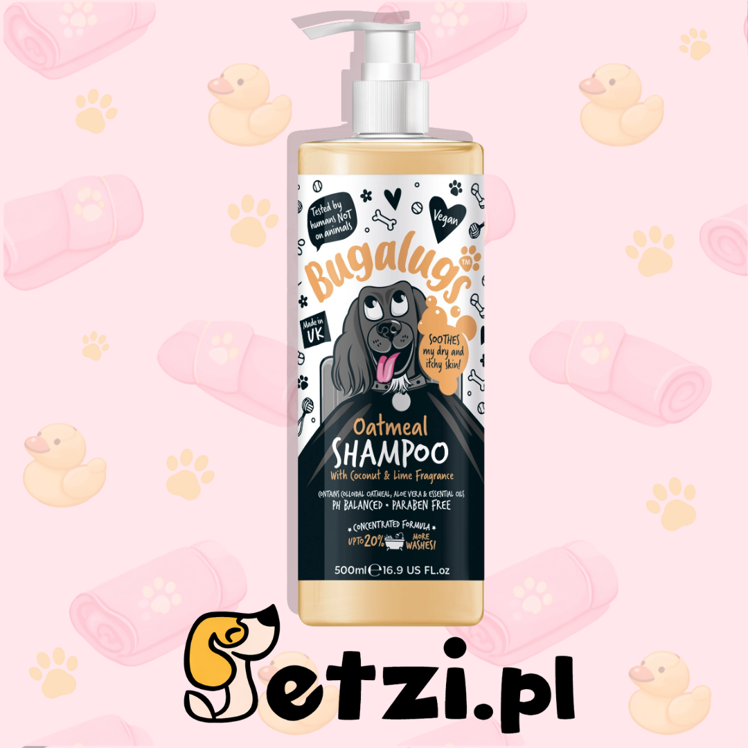 BUGALUGS OATMEAL SHAMPOO 500ML - WEGAŃSKI SZAMPON ŁAGODZĄCY DLA PSA
