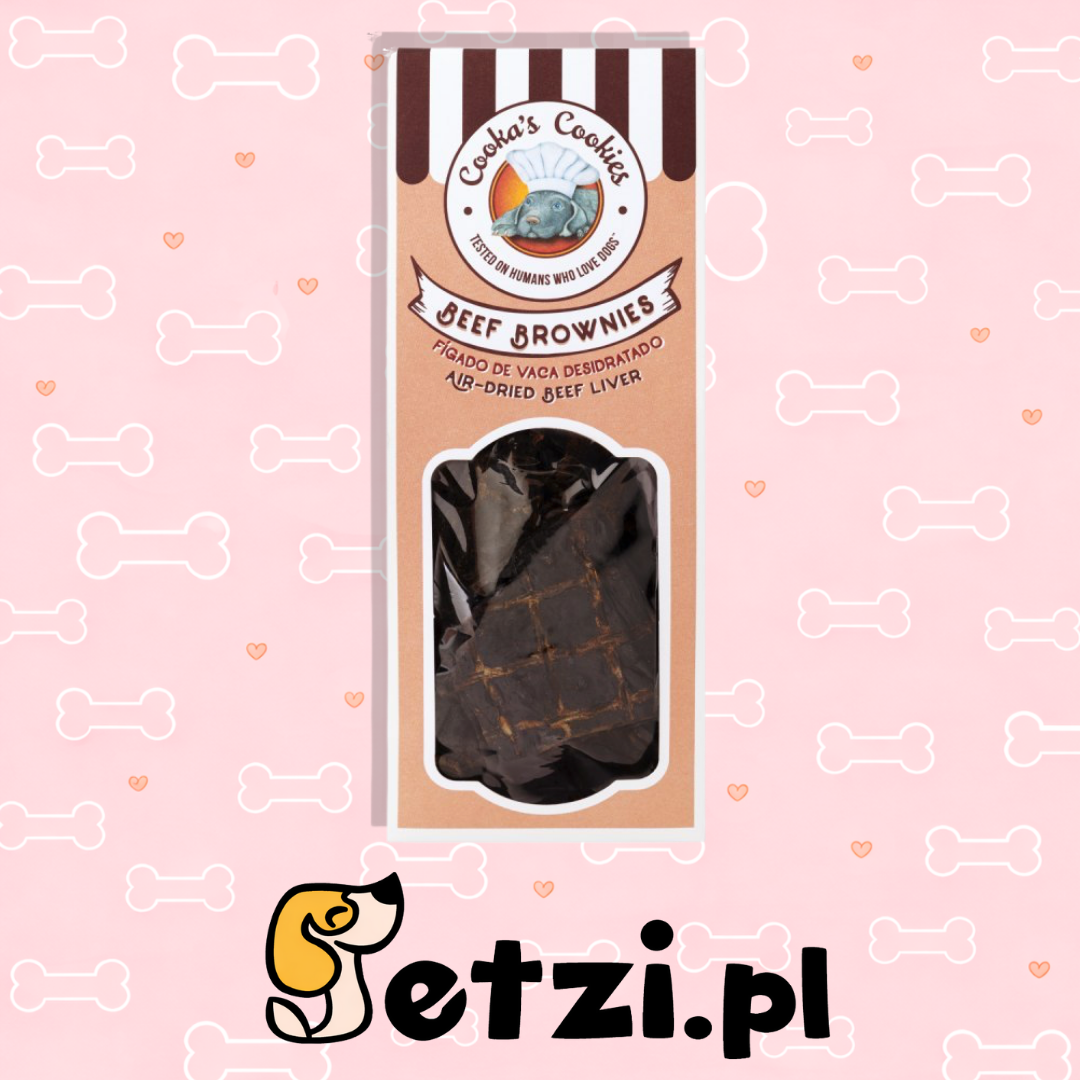 COOKAS COOKIES PRZYSMAKI DLA PSA BEEF BROWNIES Z WĄTROBY WOŁOWEJ 95G