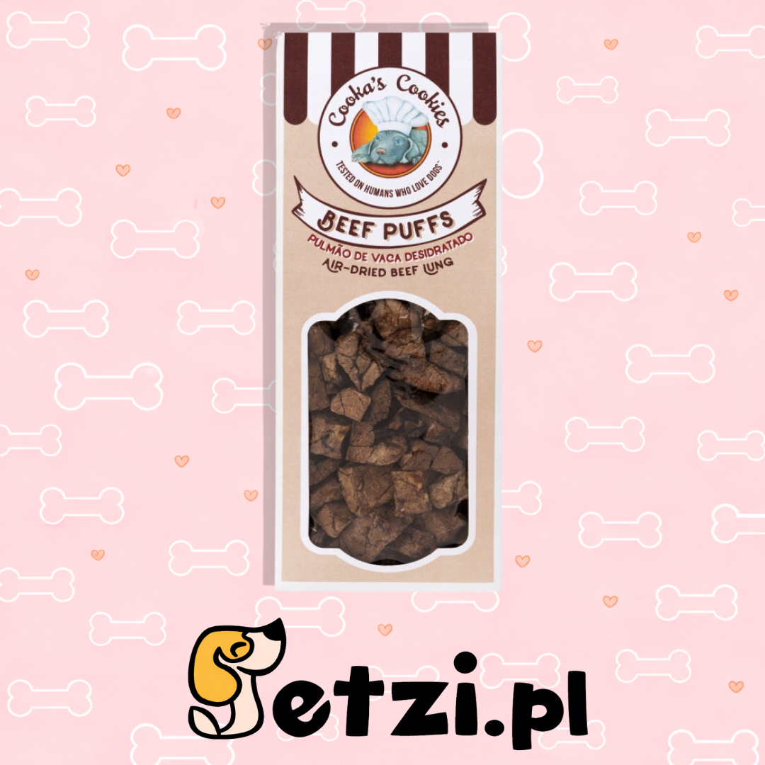 COOKAS COOKIES PRZYSMAKI DLA PSA BEEF PUFFS Z PŁUC WOŁOWYCH 80G