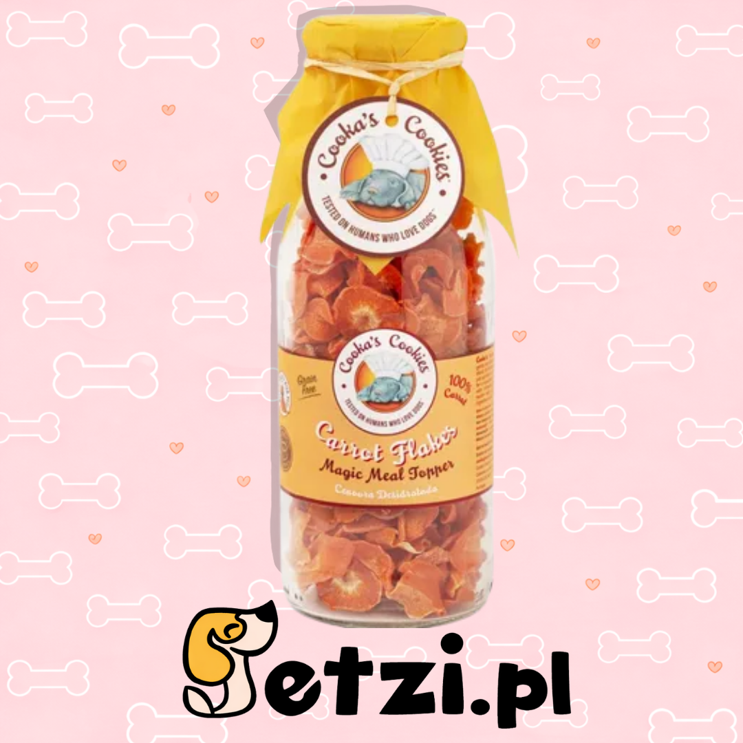 COOKAS COOKIES PRZYSMAKI DLA PSA CARROT FLAKES PŁATKI Z MARCHEWKI 140G