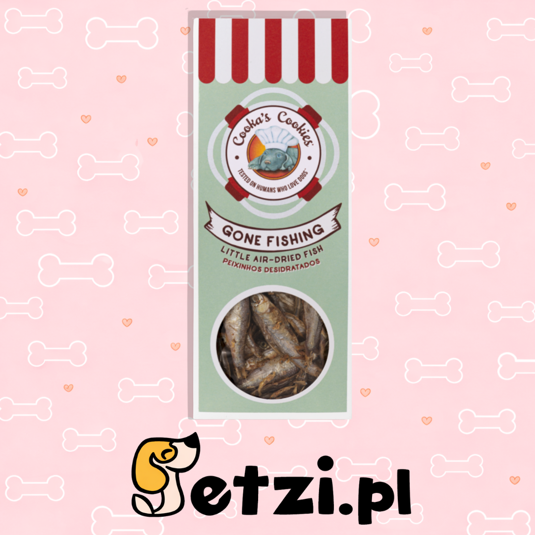 COOKAS COOKIES PRZYSMAKI DLA PSA GONE FISHING SUSZONE POWIETRZEM RYBKI OMENA 90G