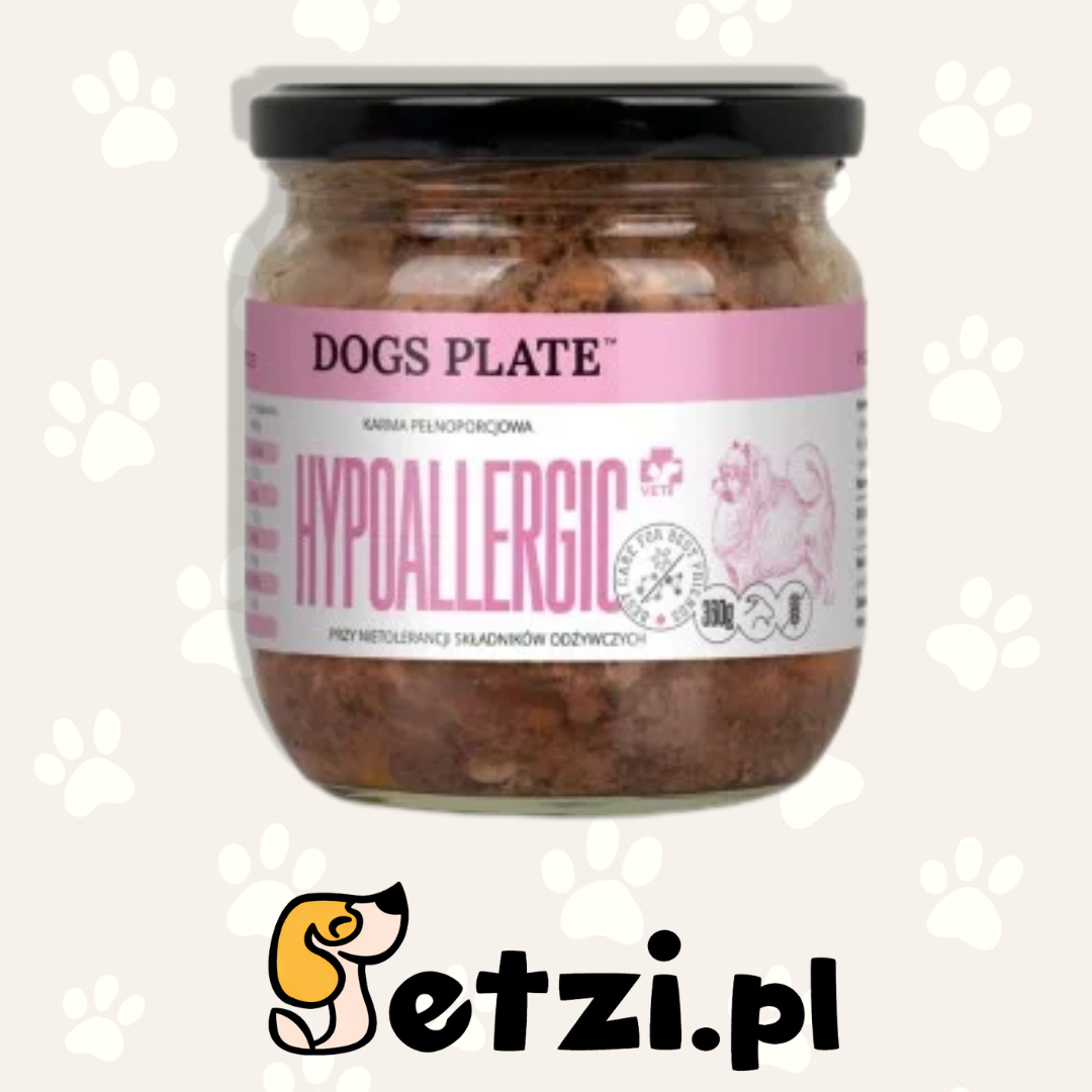 DOGS PLATE VET HYPOALLERGIC 360G MOKRA KARMA SPECJALISTYCZNA DLA PSÓW Z ALERGIĄ POKARMOWĄ