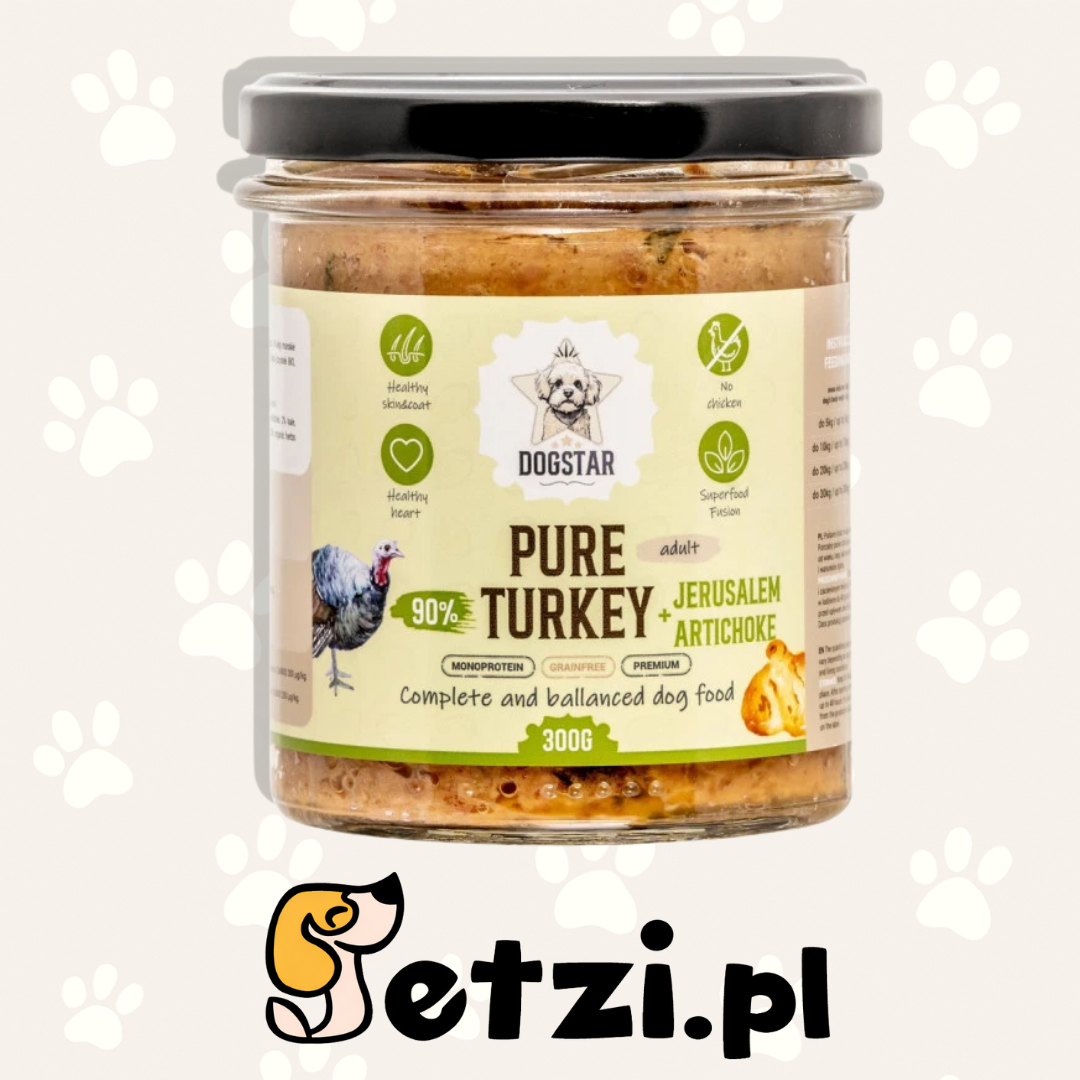 DOGSTAR MOKRA KARMA DLA PSA PURE INDYK Z JARMUŻEM 300G