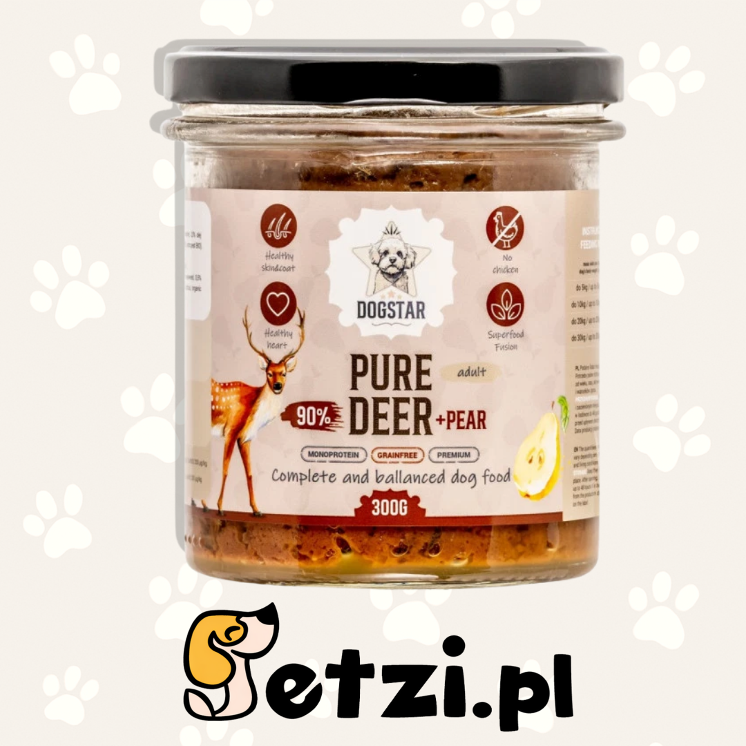 DOGSTAR PURE JELEŃ Z GRUSZKĄ 300G