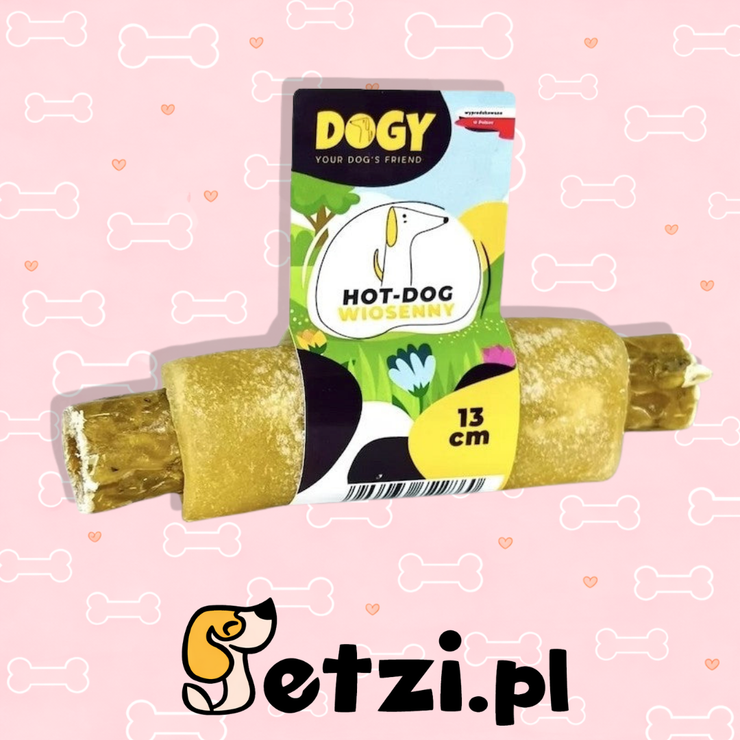 DOGY HOT DOG WIOSENNY ZE SZPARAGAMI I SEREM CHEDDAR 13CM DLA PSA