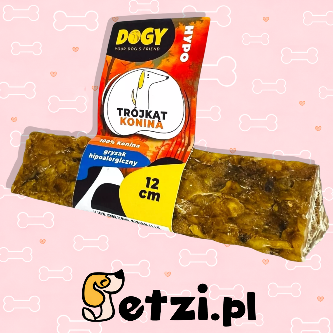 DOGY HYPO TRÓJKĄT Z KONINY 12CM DLA PSA 100% SKÓRA KOŃSKA